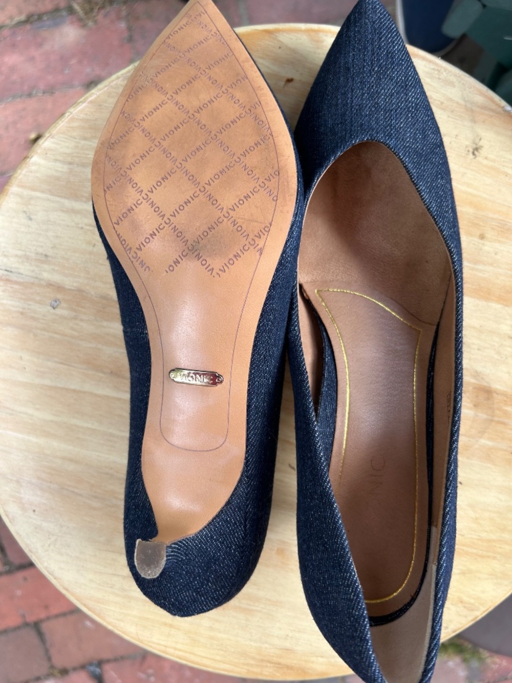 Denim kitten heel pumps - Picture 3 of 3